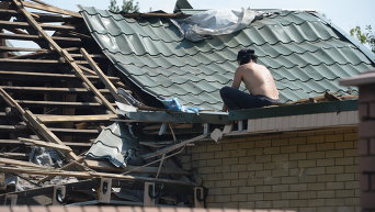 Разрушения в городе Горловка Донецкой области