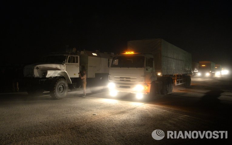 Отправка гуманитарного конвоя в Украину