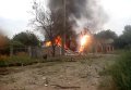 После артобстрела в Харцызске начались пожары. Видео