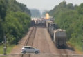 Столкновение в Арканзасе с участием поезда и автомобилей. Видео
