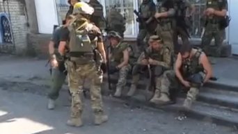 Разведвзвод силовиков под Луганском. Видео