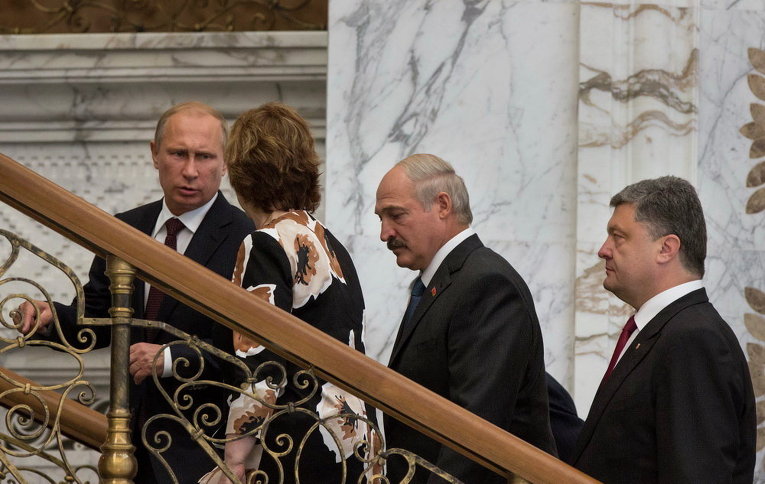 Встреча Порошенко, Лукашенко и Путина в Минске