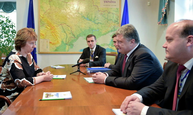 Встреча Порошенко и Эштон в Минске
