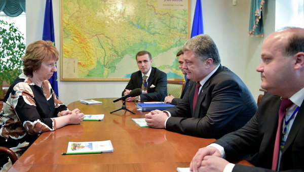 Встреча Порошенко и Эштон в Минске