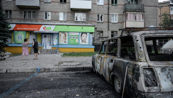 Донецк после обстрела. Архивное фото