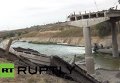Неизвестные взорвали мост под Мариуполем. Видео