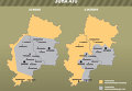 Изменение территорий, подконтрольных Киеву и ДНР/ЛНР, с начала АТО. Инфографика