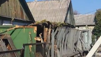 Разрушения в Донецке после обстрелов