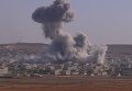 Мощный взрыв на сирийско-турецкой границе в центре города Кобани. Видео