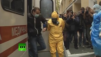 В Киеве отрабатывали механизмы борьбы с лихорадкой Эбола. Видео