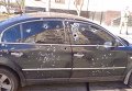 Обстрелянный автомобиль у окружной избирательной комиссии в Кривом Роге