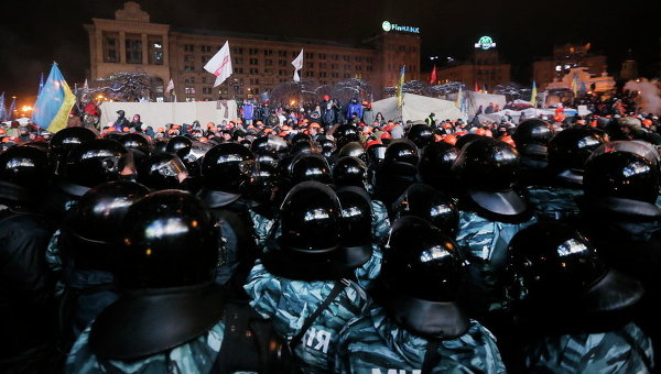 Противостояние Беркута и активистов Евромайдана