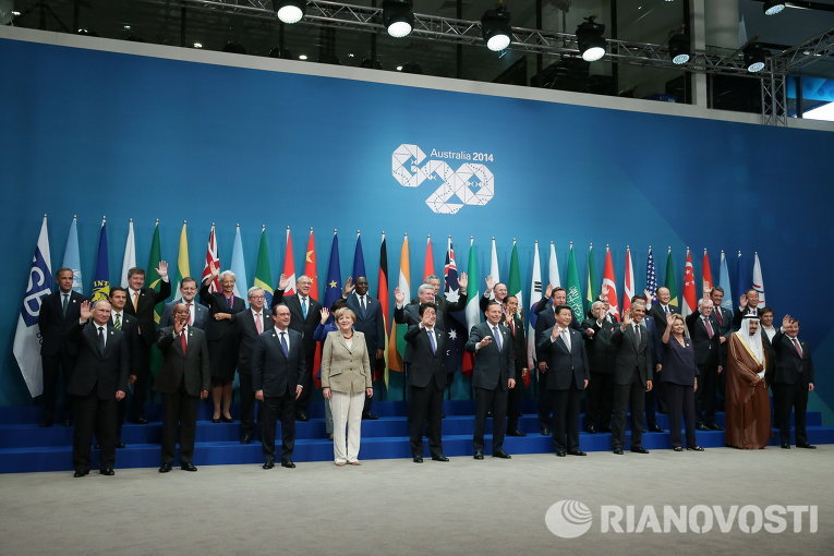 Церемония фотографирования участников G20