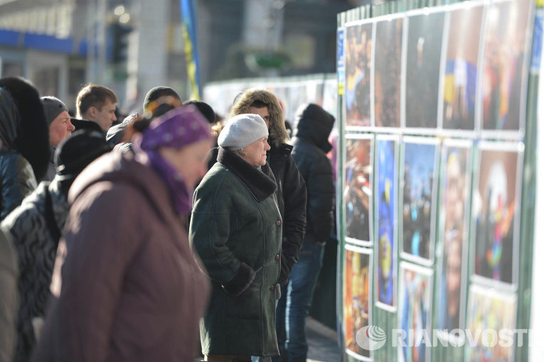 Центр Киева в первую годовщину Евромайдана