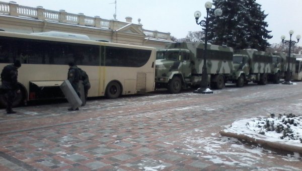 Обстановка в центре Киева перед заседанием Верховной Рады