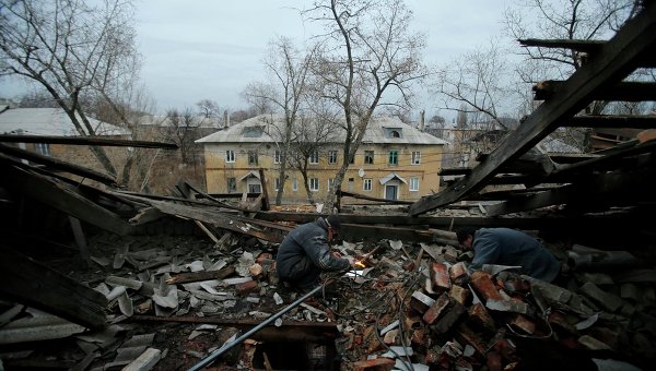 Последствия обстрела Донецка 27 ноября