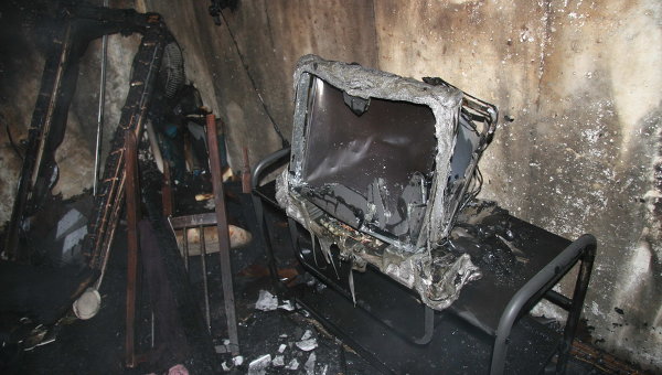 Сгоревшая квартира в Харькове