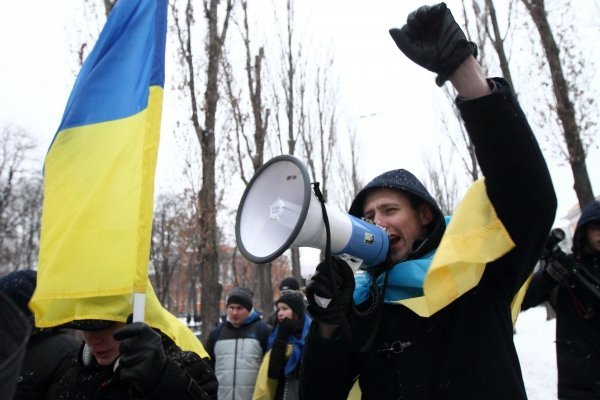 Шествие, посвященное годовщине избиения студентов на Майдане