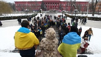 Шествие, посвященное годовщине избиения студентов на Майдане