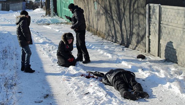 Жертва обстрелов в Донецке