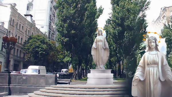 Эскиз памятника Девы Марии на бульваре Шевченко в Киеве