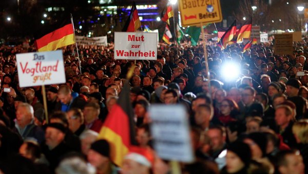 Антимиграционные протесты в Дрездене (Германия)