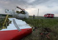 На месте крушения малайзийского самолета Boeing 777 в районе города Шахтерск Донецкой области.