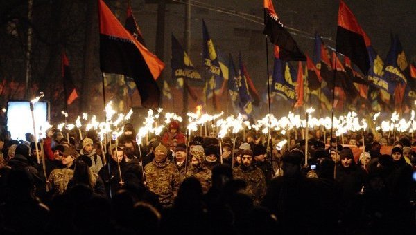 Факельное шествие в честь Степана Бандеры. Архивное фото