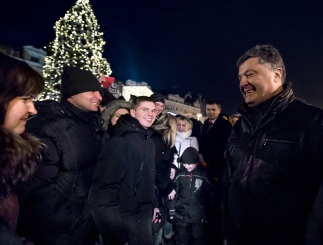 Петр Порошенко на Софийской площади в Киеве