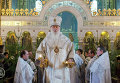 Патриарх Филарет во время рождственского богослужения
