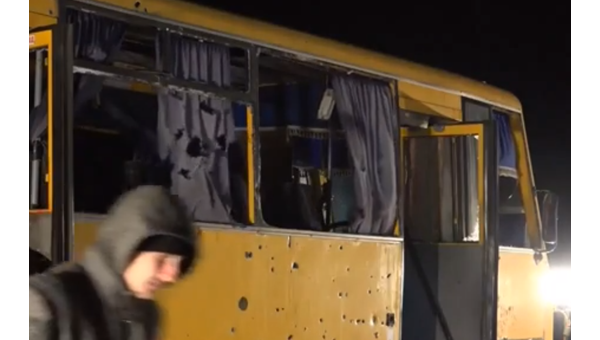 Повреждения автобуса под Волновахой