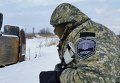 Боец полка Днепр-1 в районе аэропорта Донецка