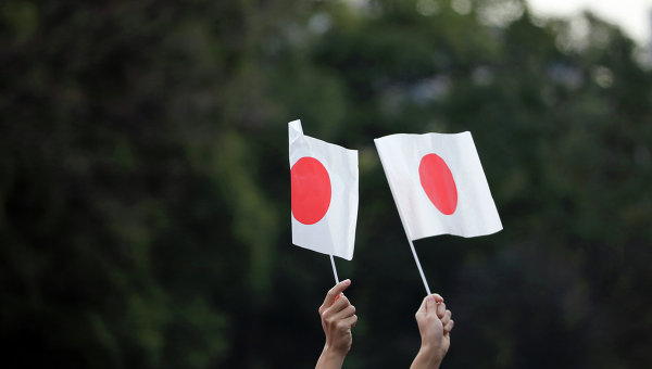 Японский флаг. Архивное фото