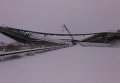 Взорванный железнодорожный мост на востоке Украины