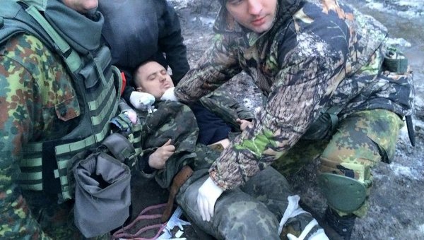 Вывоз раненых из донецкого аэропорта