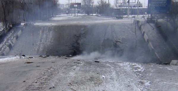Путиловский мост после обстрела