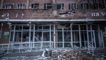 Вид на Донецкую городскую больницу номер 3 после обстрела