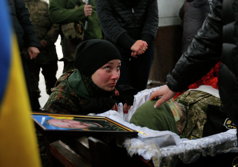 Похороны бойца АТО на Майдане