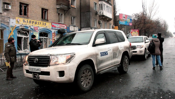 Автомобиль ОБСЕ в Донецке