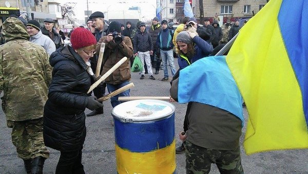 Митинг Айдара под зданием Минобороны Украины