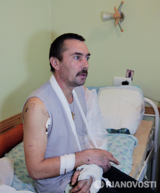 Раненый украинский военный в одной из больниц Донецка