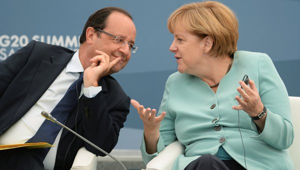 Франсуа Олланд и Ангела Меркель. Архивное фото