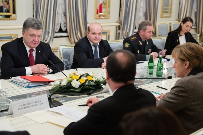 Встреча Петра Порошенко, Ангелы Меркель и Франсуа Олланда