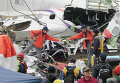 Спасательная операция на месте крушения TransAsia Airways в Тайване