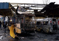 Разрушенный автовокзал в Донецке