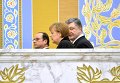 Франсуа Олланд, Ангела Меркель и Петр Порошенко на переговорах в Минске
