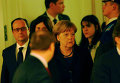 Ангела Меркель и Франсуа Олланд на переговорах нормандской четверки в Минске