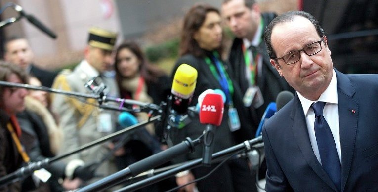 Франсуа Олланд на саммите ЕС в Брюсселе