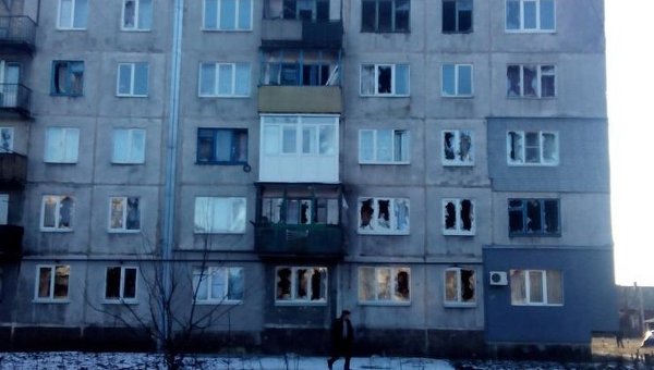 Обстрел села Горняк под Донецком