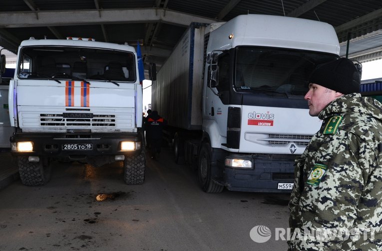 Отправка четырнадцатого гуманитарного конвоя для юго-востока Украины
